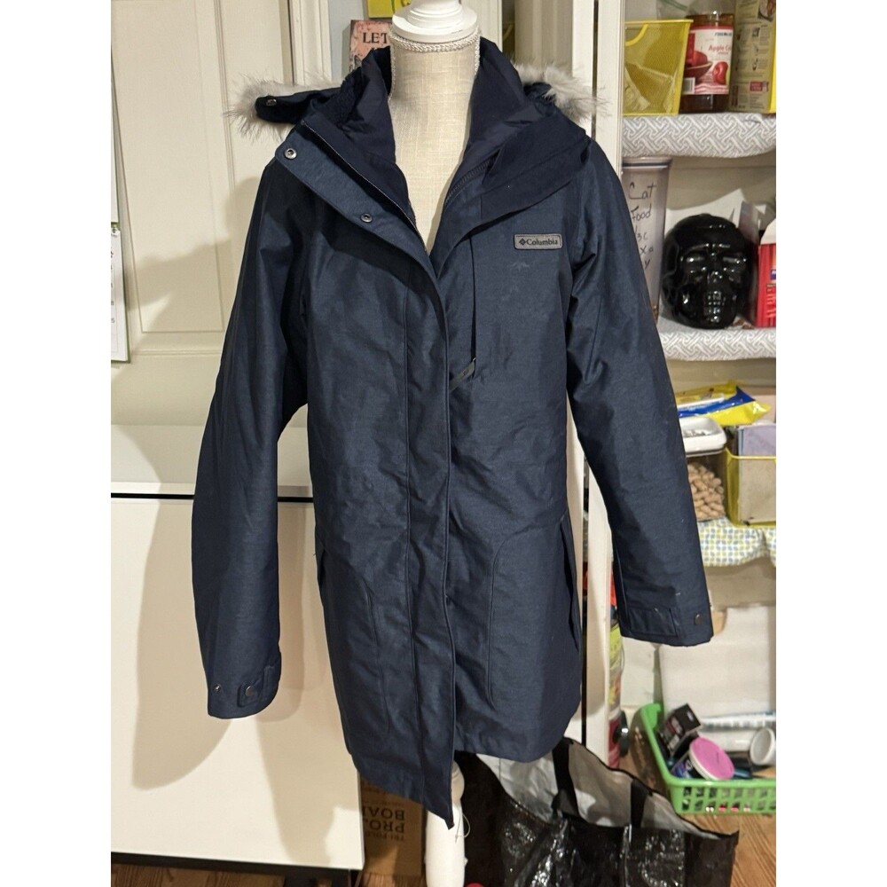 COLUMBIA Beverly Mountain II Interchange Jacket 3 In 1 Coat In Navy $220, Sz L
